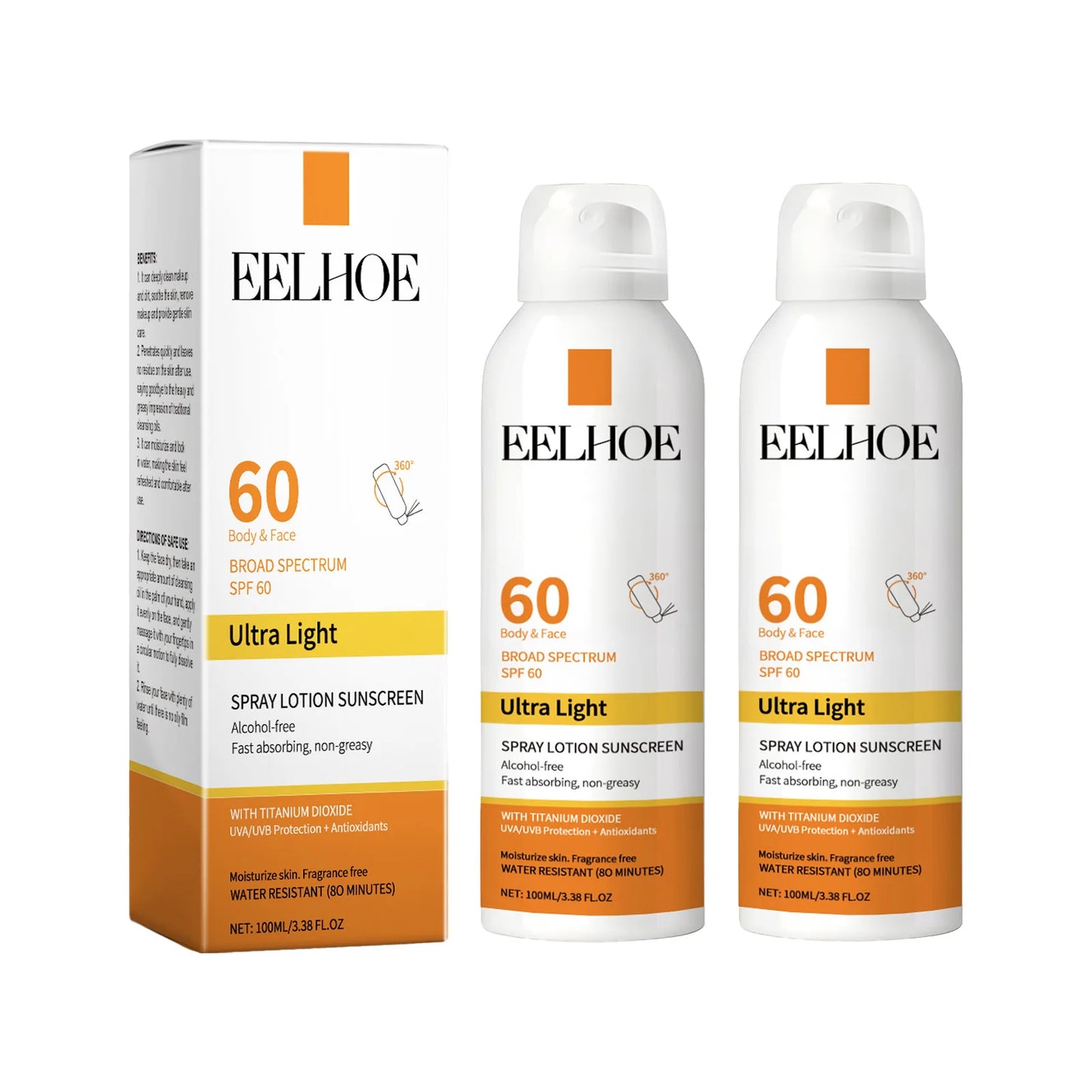 Eelhoe Vitamin E Sunscreen Spray Long Lasting Moisturizing Anti UV