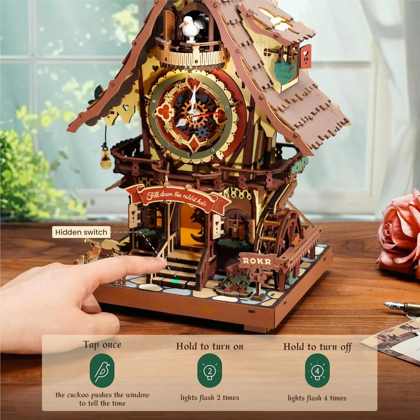 Robotime Cuckoo Clock 3D Puzzle Kit Black Forest Cuckoo Bird