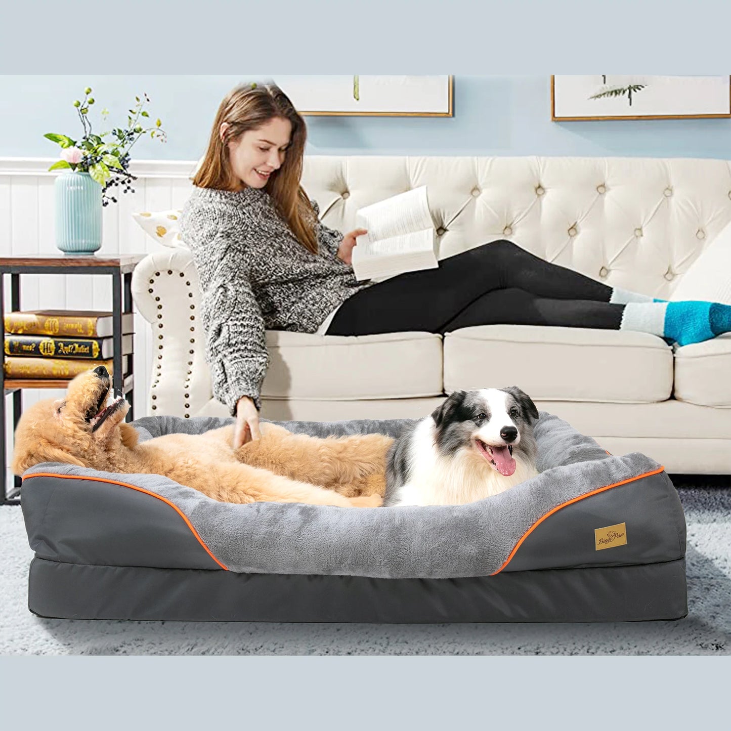 BINGOPAW Dog Bed Waterproof With Removable Washable Cover