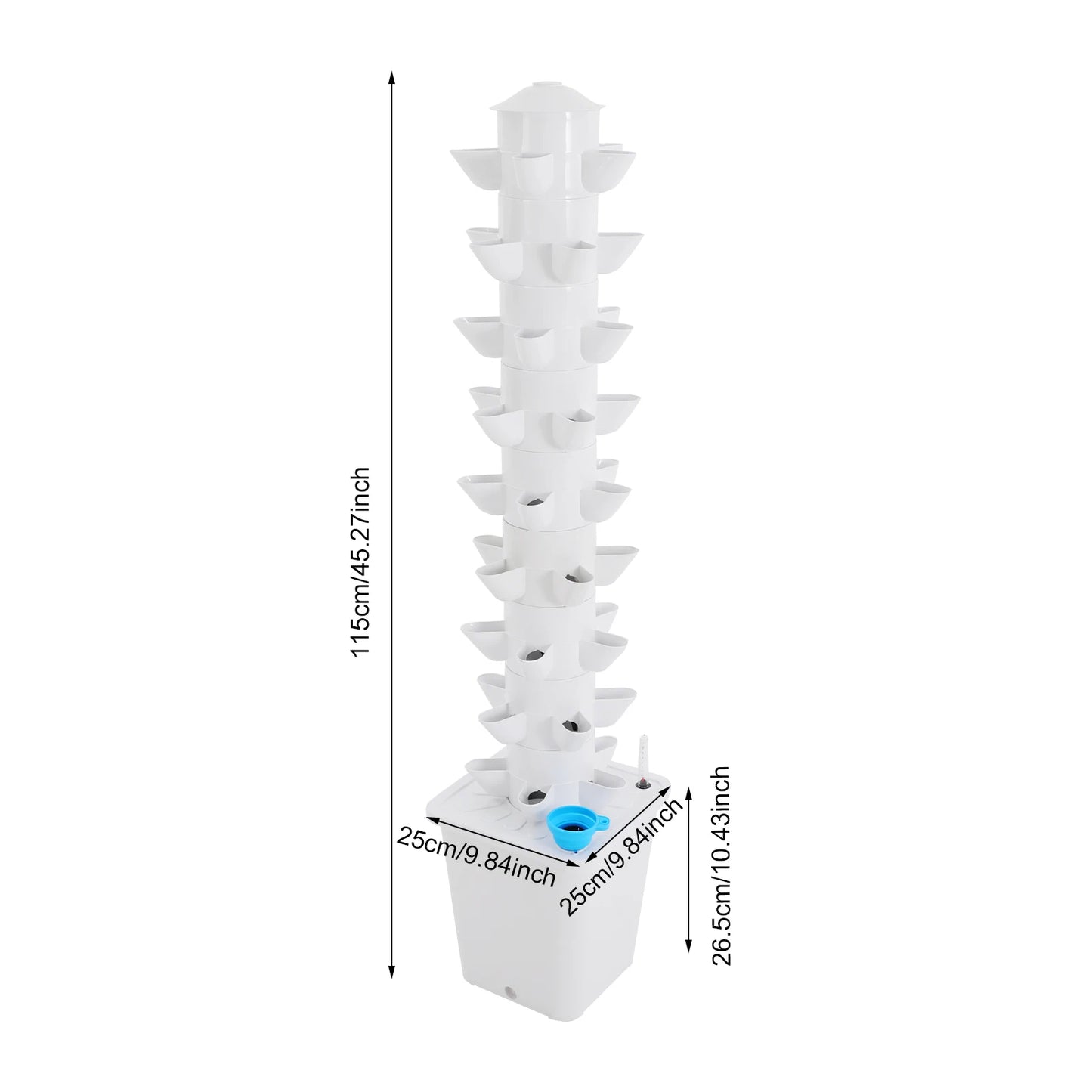 45-Pod Hydroponic Tower Growing Kit For Strawberries Vegetables Fruits
