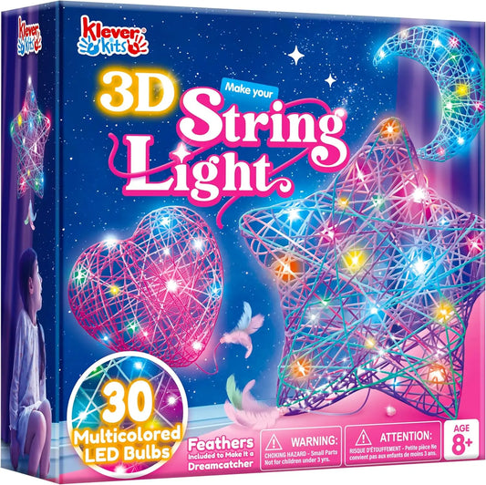 Joyfy 3D String Art Kit Light Up With 30 Multicolor LED Bulbs