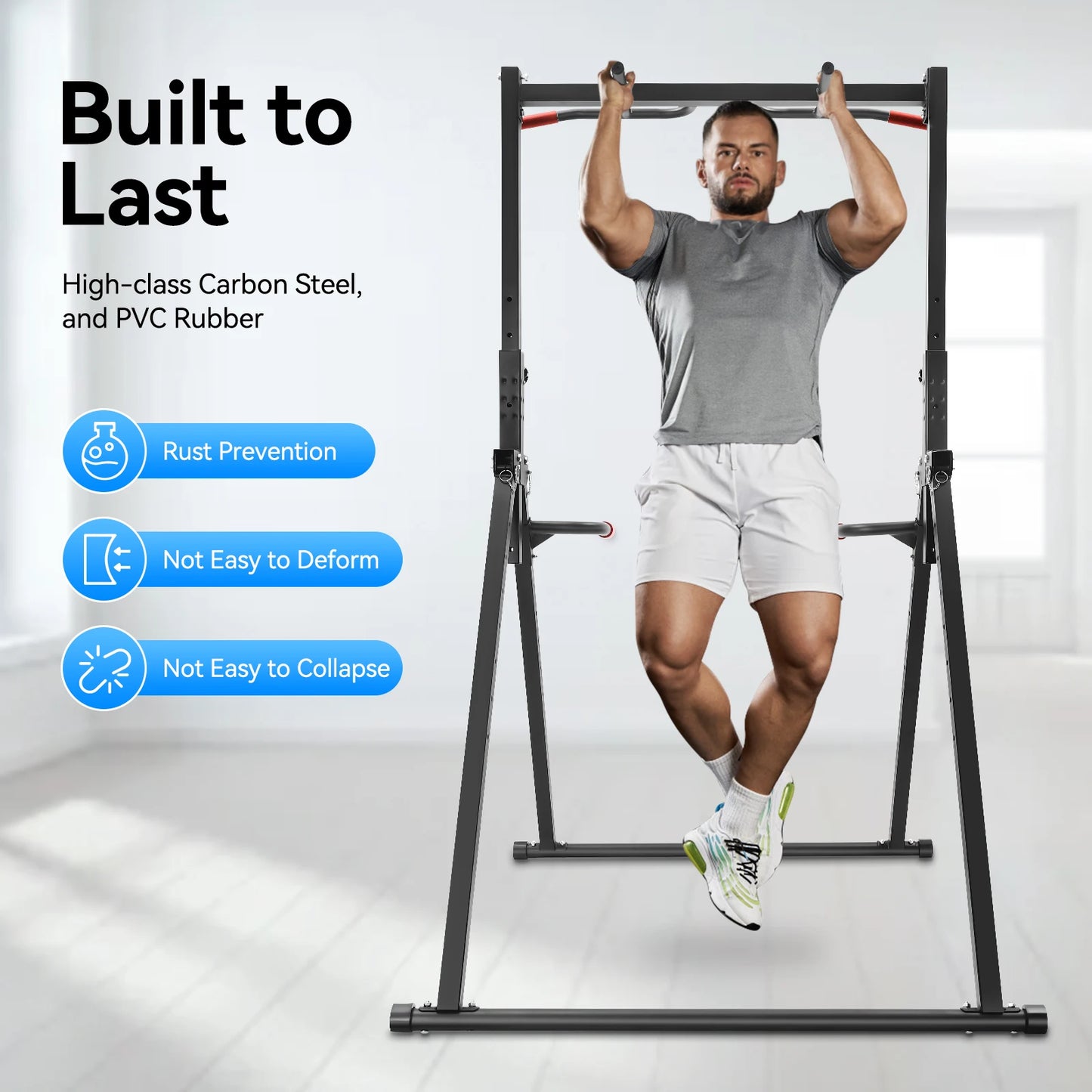 Foldable Adjustable Pull Up Bar For Home Gym, 200kg Capacity