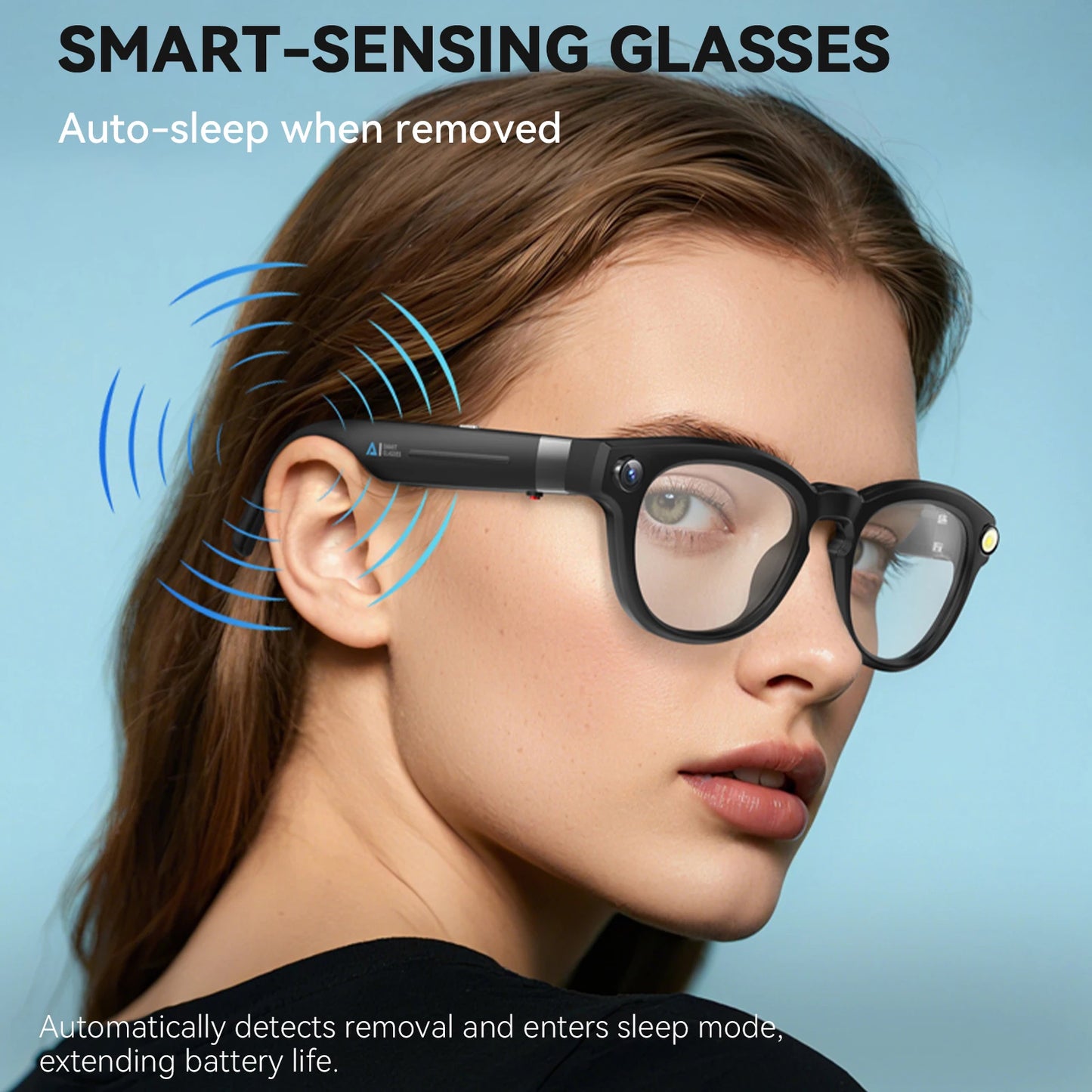 EIGIIS AI Smart Glasses Bluetooth Call And AI Translation Waterproof