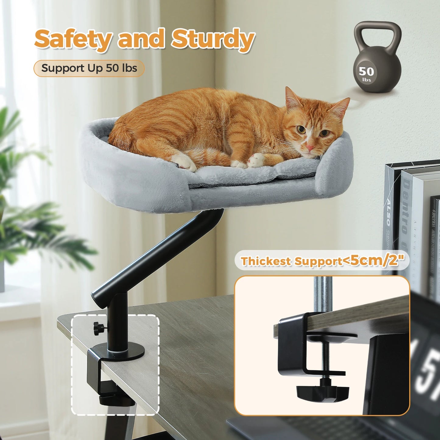 PAWZ Road 360 Degree Rotating Cat Desk Bed Plush Comfort