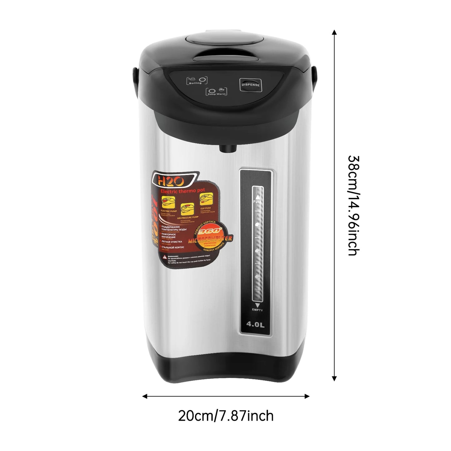 Electric Kettle 110V 750W Stainless Steel Water Boiler Auto Shutoff Keep Warm