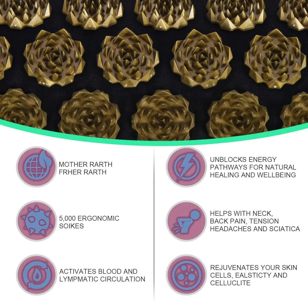 MARFLY Pranamat Eco Lotus Spike Mat Acupressure Cushion