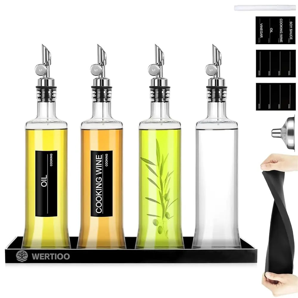 BONJEAN Olive Oil Dispenser Bottle Set With Self-Opening Spouts