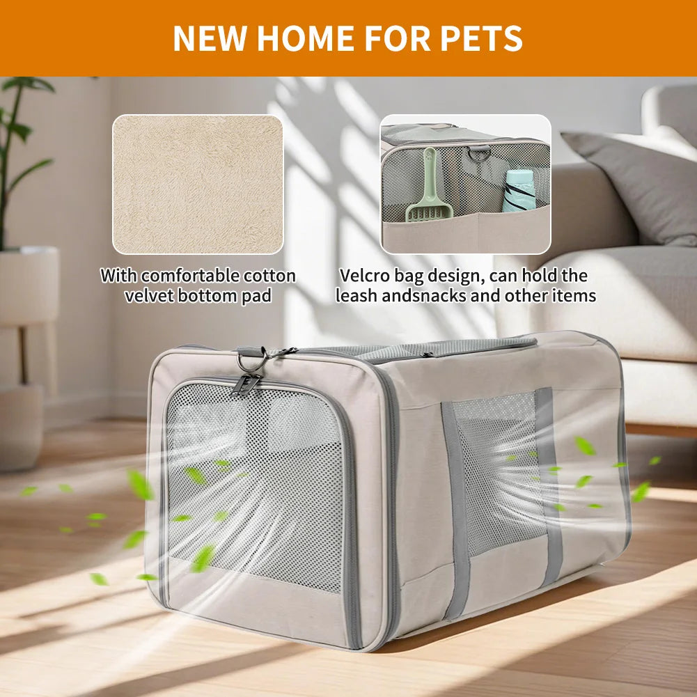 Cat Trolley Carrier With Wheels For Two Cats For Travel