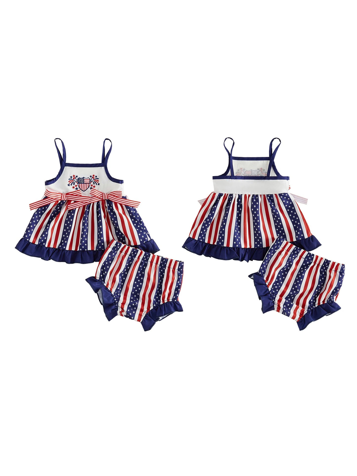 Toddler Girl Independence Day Two Piece Set Cami Tops Shorts