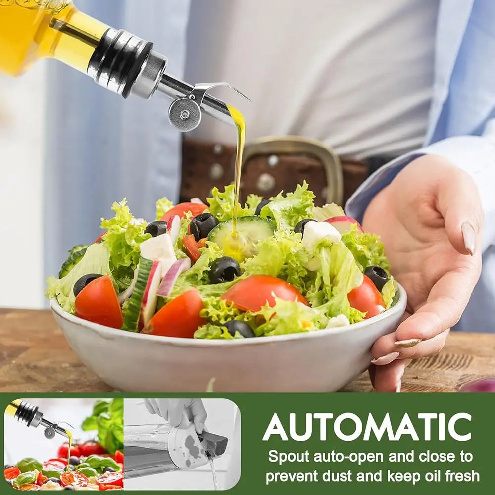 BONJEAN Olive Oil Dispenser Bottle Set With Self-Opening Spouts