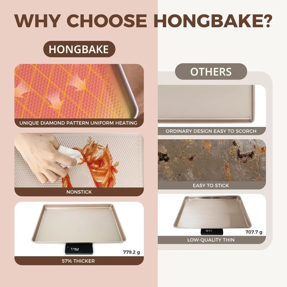 9 Piece Nonstick Bakeware Set With Diamond Texture Oven Safe