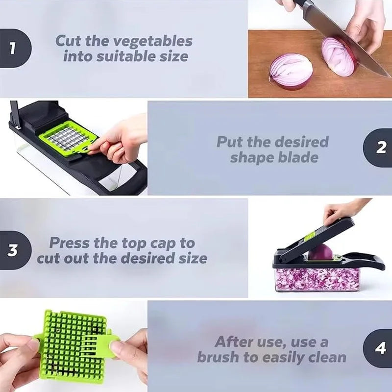 Mandoline Slicer Plus Adjustable Vegetable Cutter With Detachable Blades