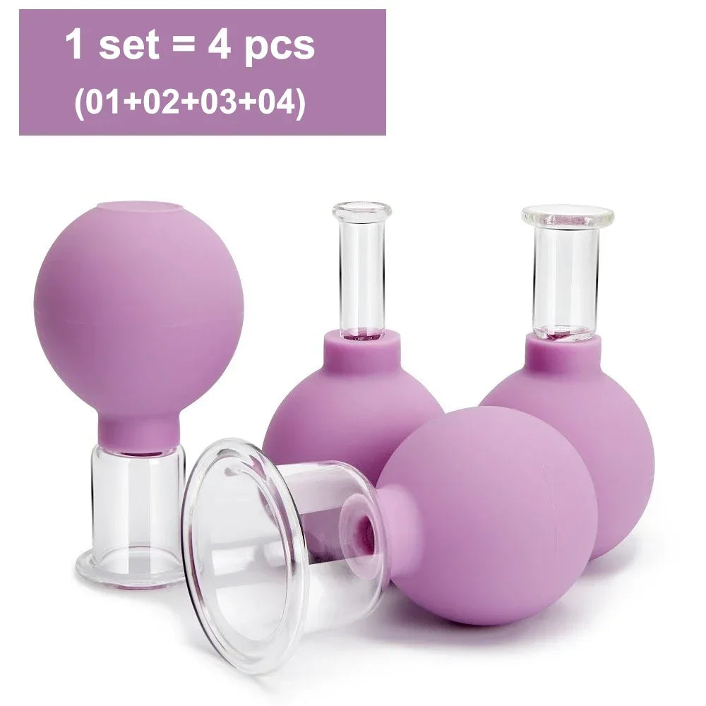 Rubber Cupping Facial Massager Vacuum Cups For Face Lifting