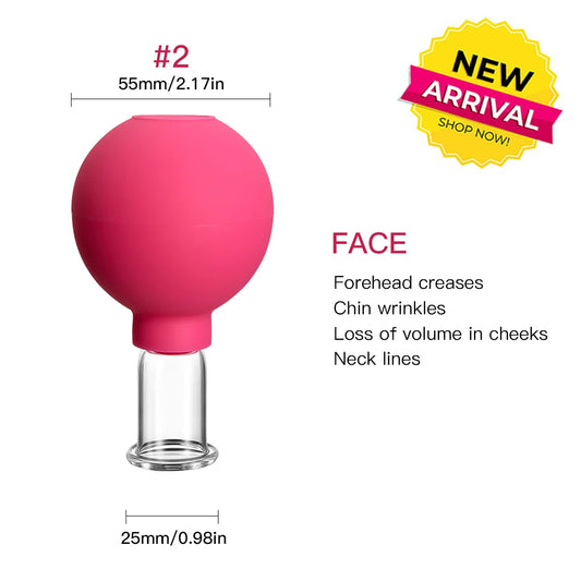 Rubber Cupping Facial Massager Vacuum Cups For Face Lifting