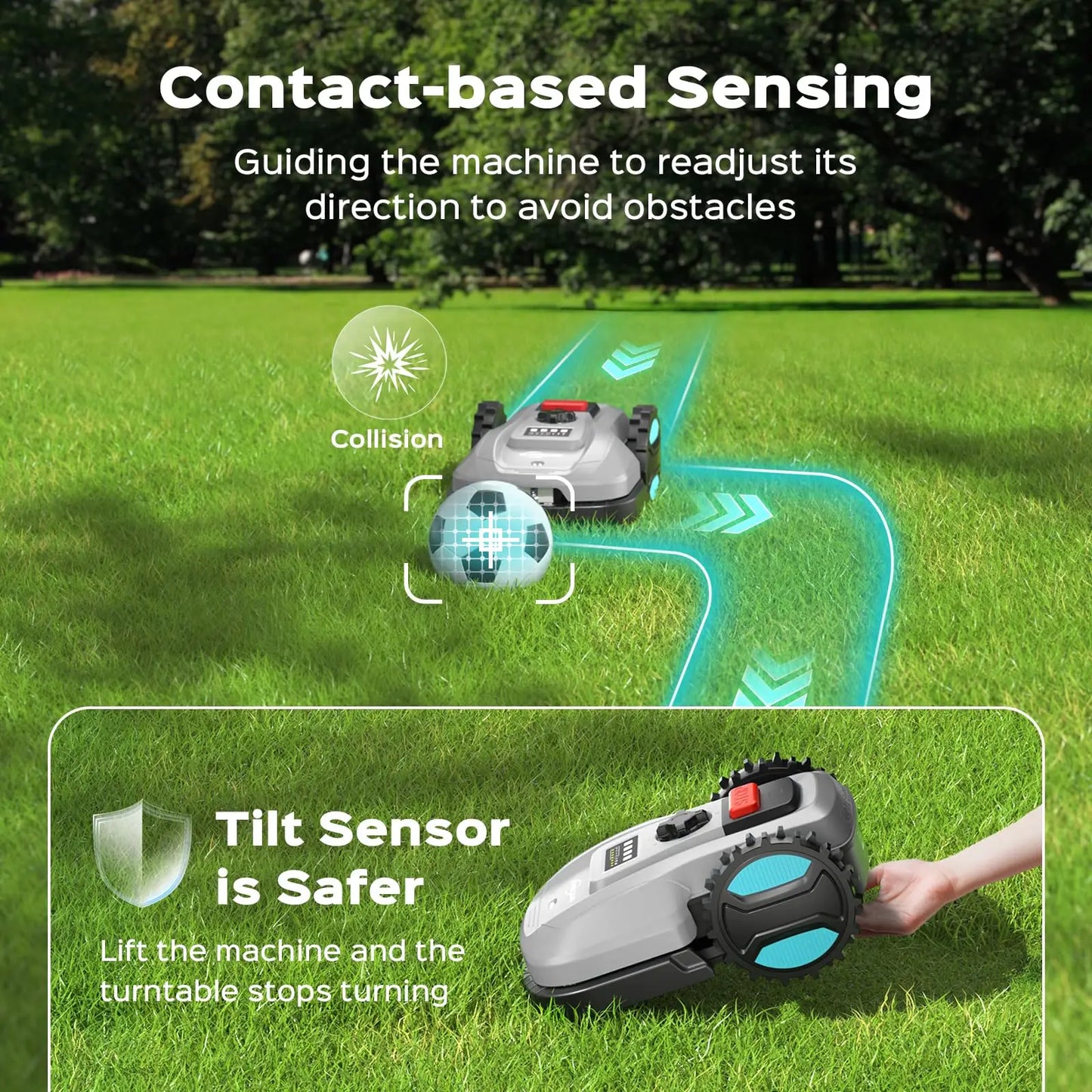Robot Lawn Mower With App Control Adjustable Cutting Height