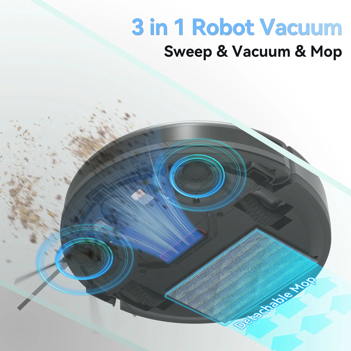INSE Robot Vacuum Cleaner 3-in-1 Auto Charge With 4000Pa Suction