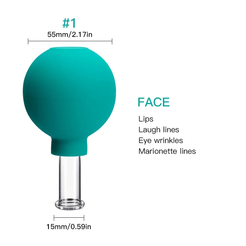 Rubber Cupping Facial Massager Vacuum Cups For Face Lifting