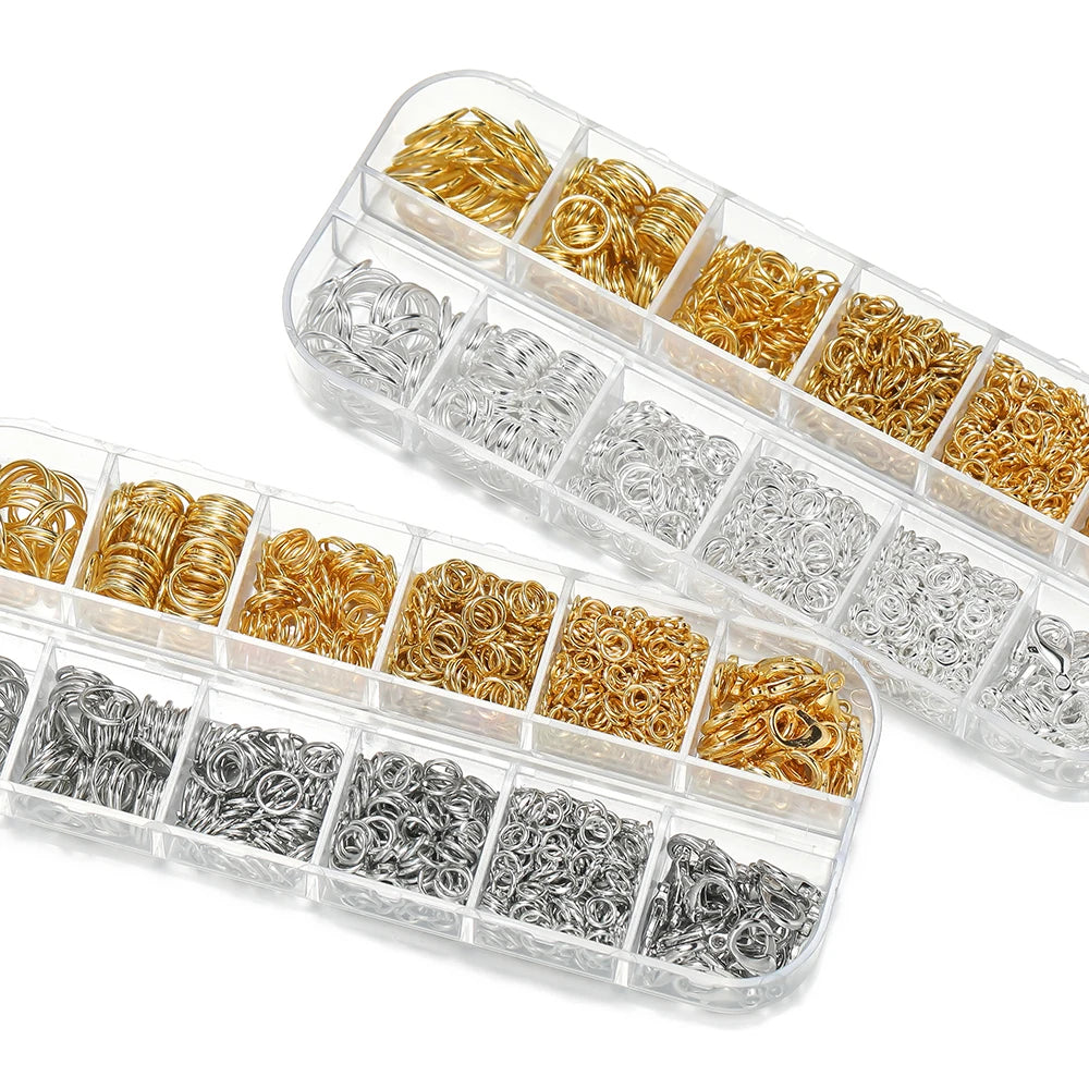 AGCFABS 930Pcs Jewelry Findings Kit With Lobster Clasps Pliers Tweezers
