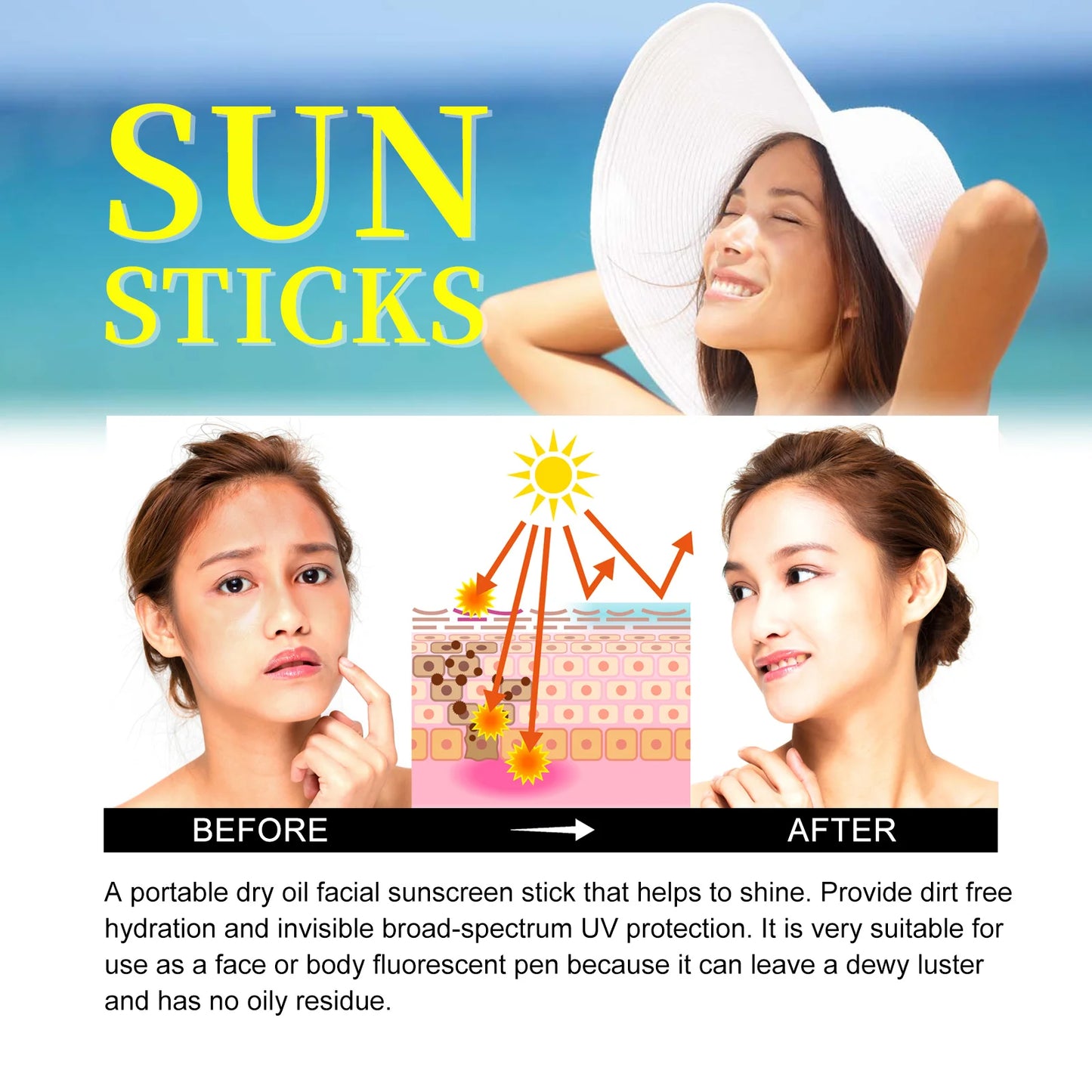 Eelhoe SPF50 Sunscreen Spray Face and Body Oil Control Waterproof