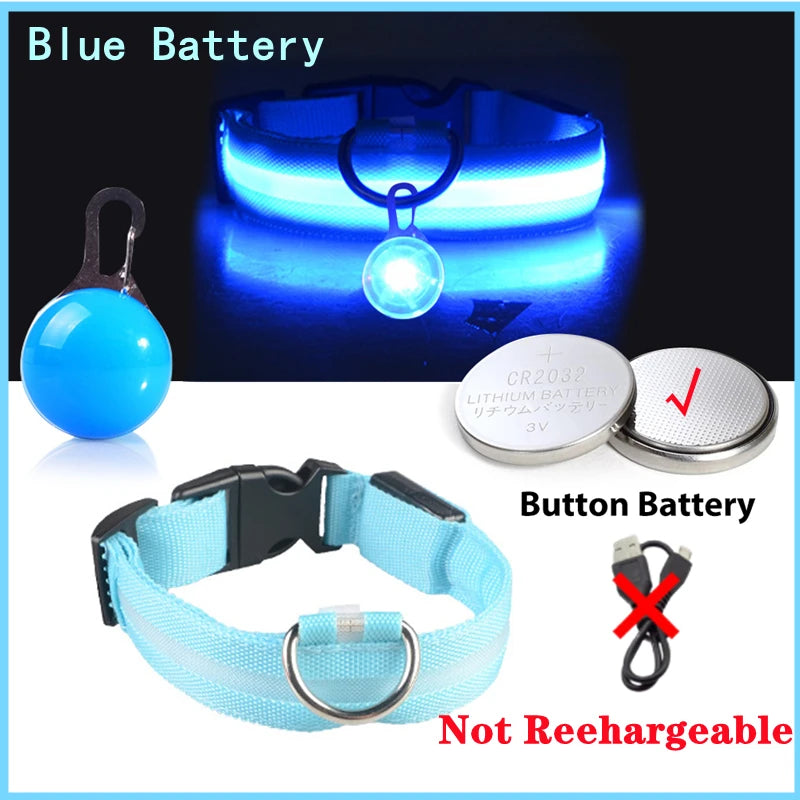 USB Charging Glowing Dog Collar With Pendant LED Light