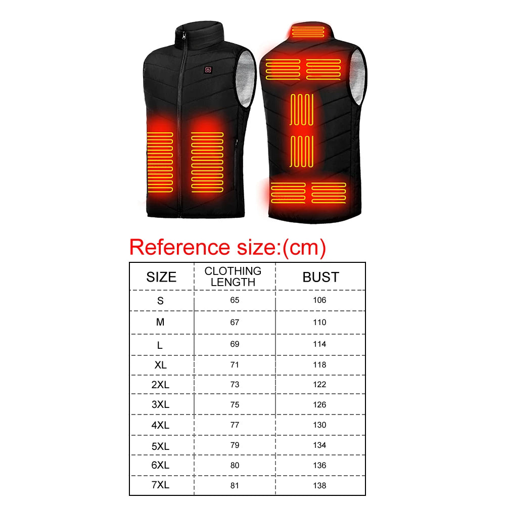 Sikiwind 9 Areas Heated Vest Jacket Men Women Thermal