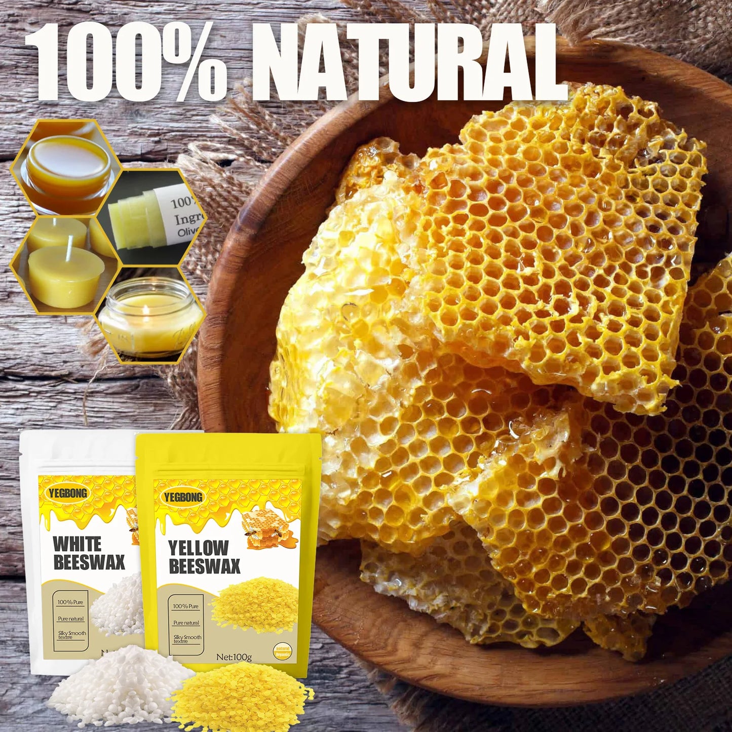 Pure Organic Beeswax For Lip Balm And Aromatherapy Candles