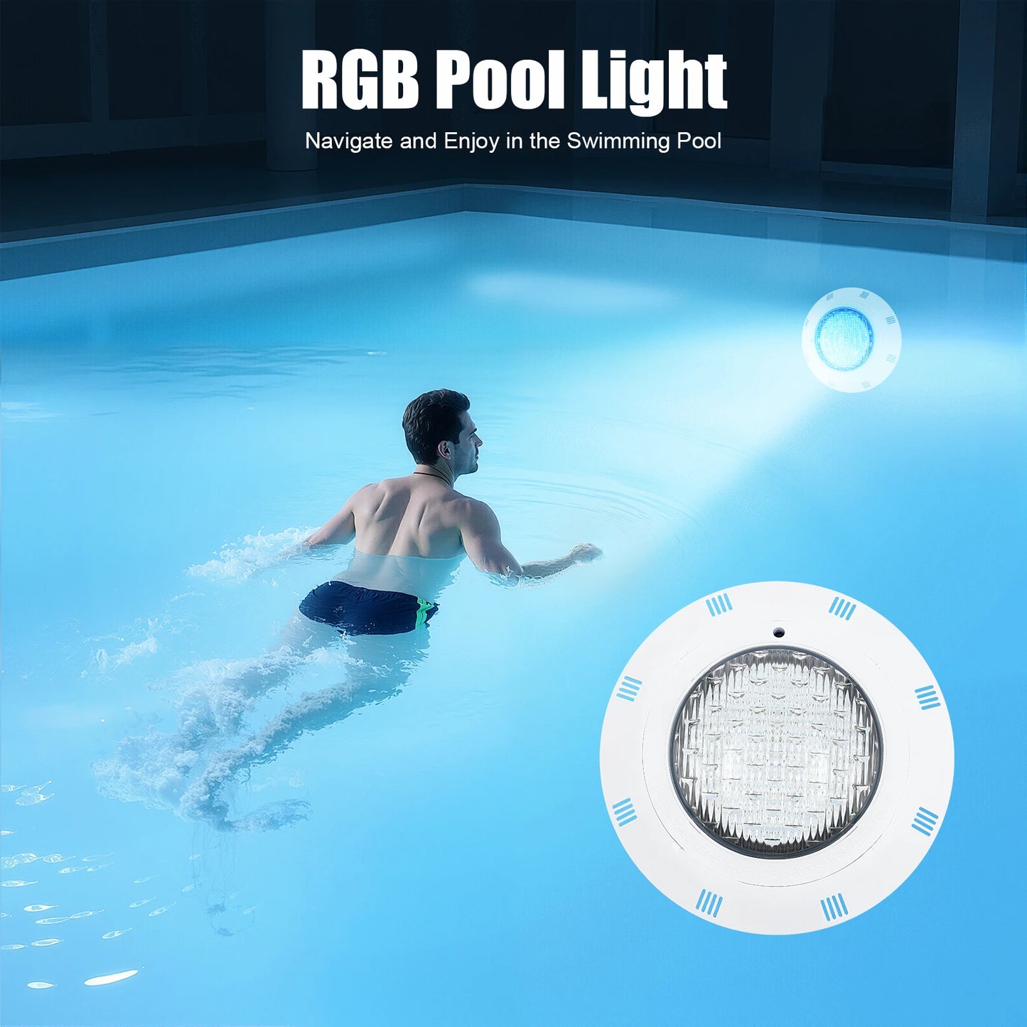 RGB LED Pool Light IP68 Remote Control 45W 460/360 LEDs