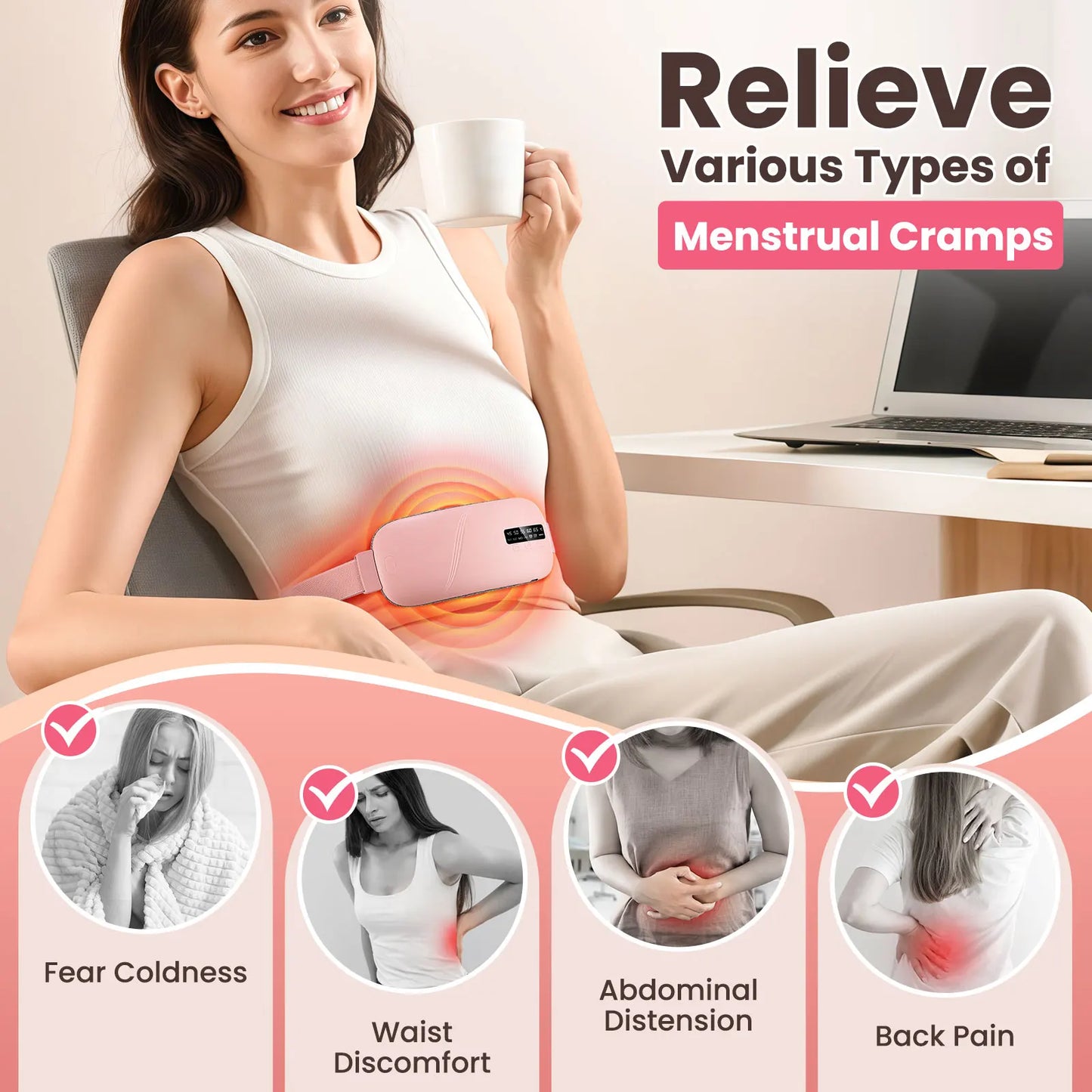 Hailicare Menstrual Heating Pad and Waist Massager Rechargeable