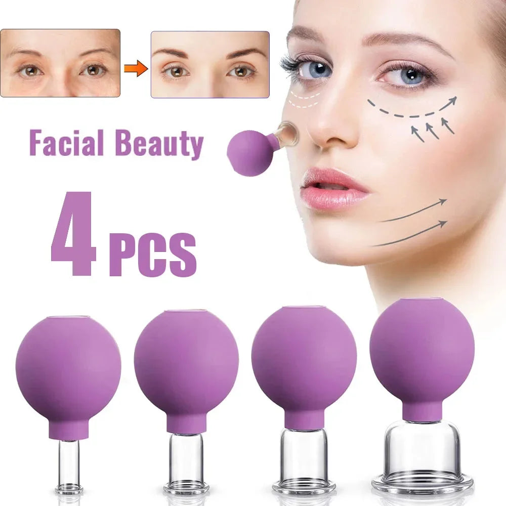 Rubber Cupping Facial Massager Vacuum Cups For Face Lifting