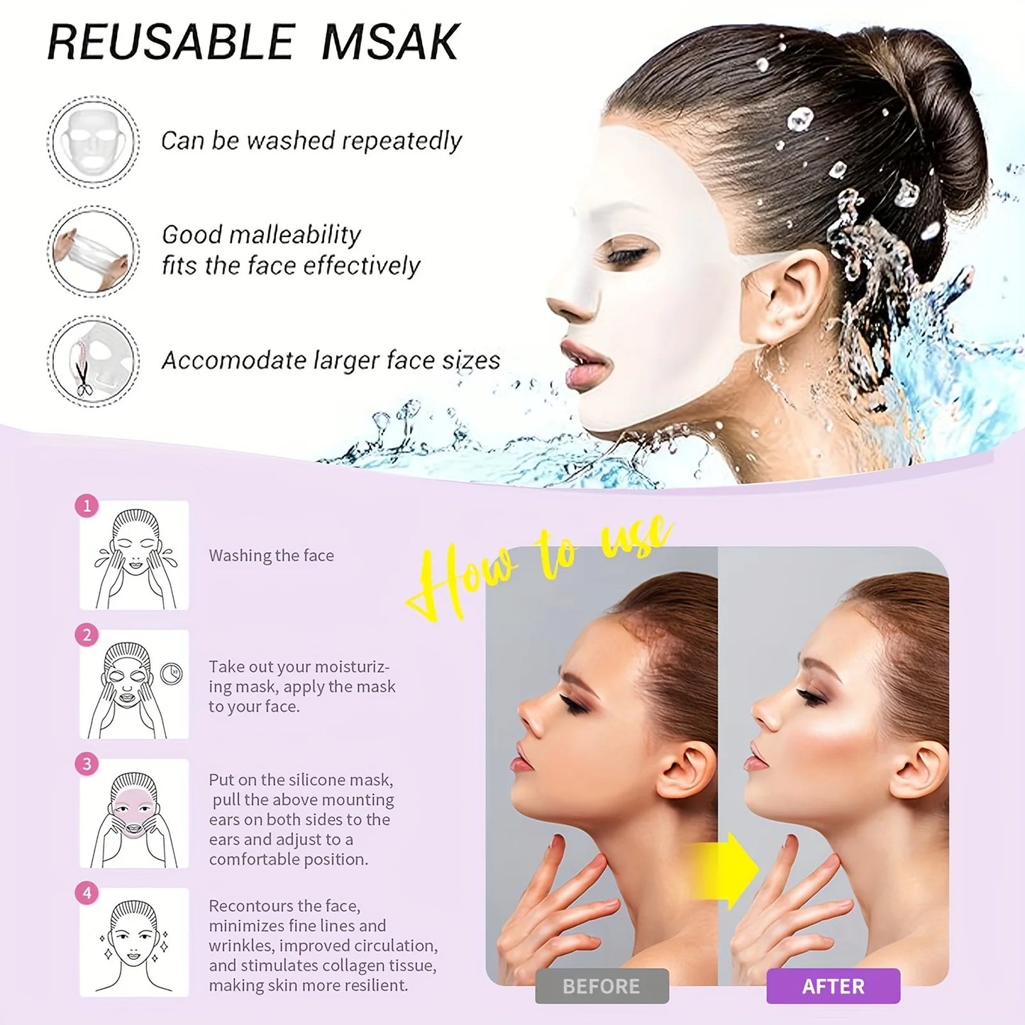 3D Silicone Mask Holder Reusable Facial Moisturizing Tool