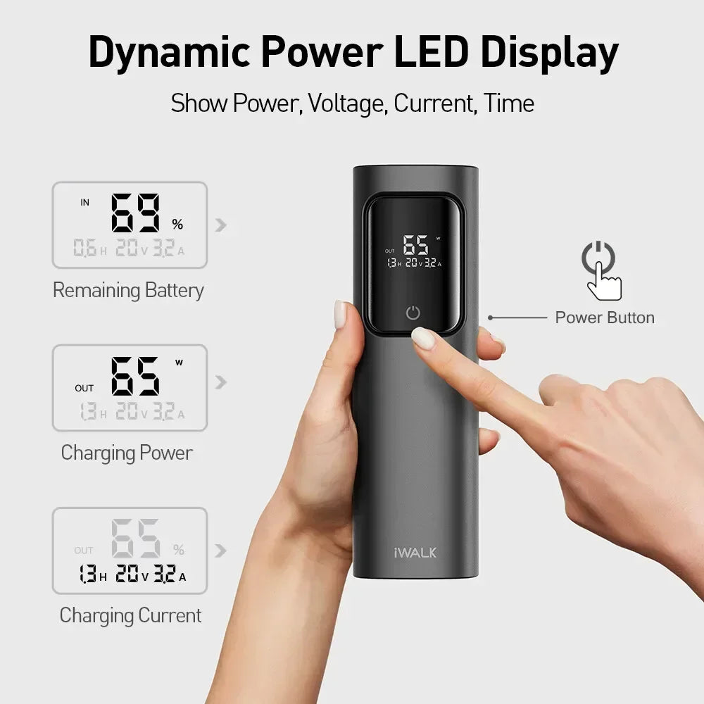iWALK 20000mAh 65W Laptop Power Bank With USB-C Cable