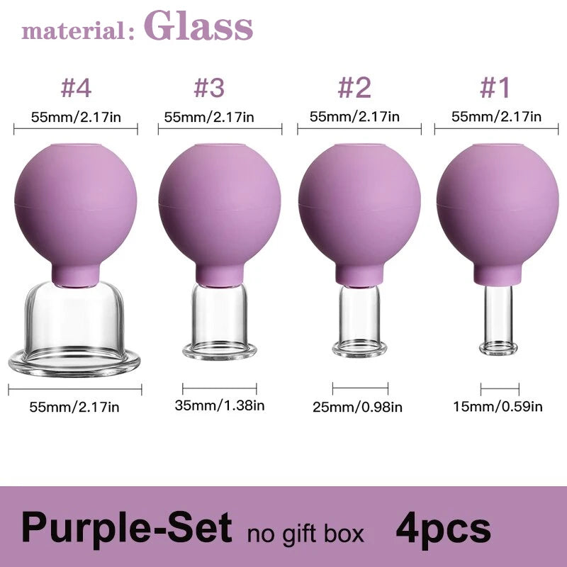 Rubber Cupping Facial Massager Vacuum Cups For Face Lifting
