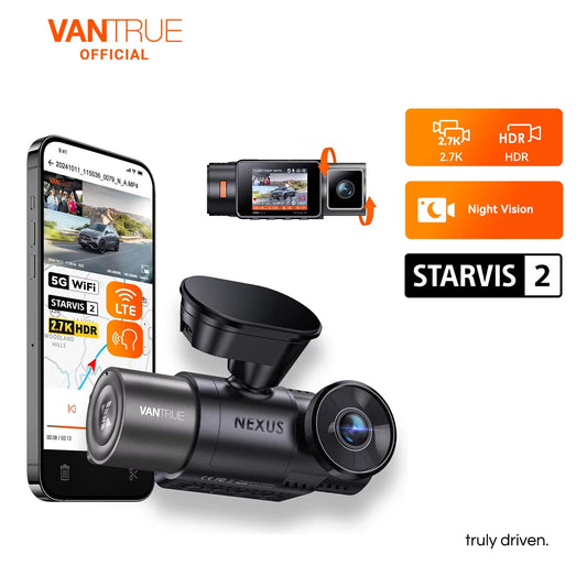 Vantrue N2X 2.7K HDR Dash Cam Front and Interior Night Vision GPS