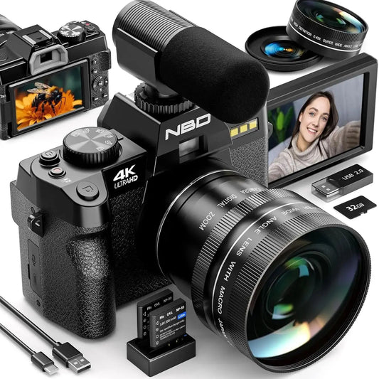 NBD 4K Digital Camera For Photography With 48MP 16X Zoom