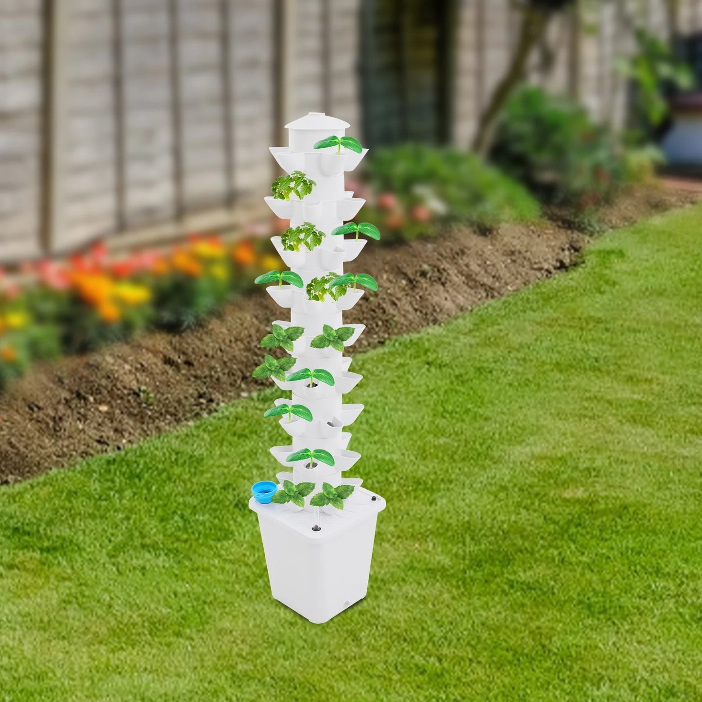 45-Pod Hydroponic Tower Growing Kit For Strawberries Vegetables Fruits