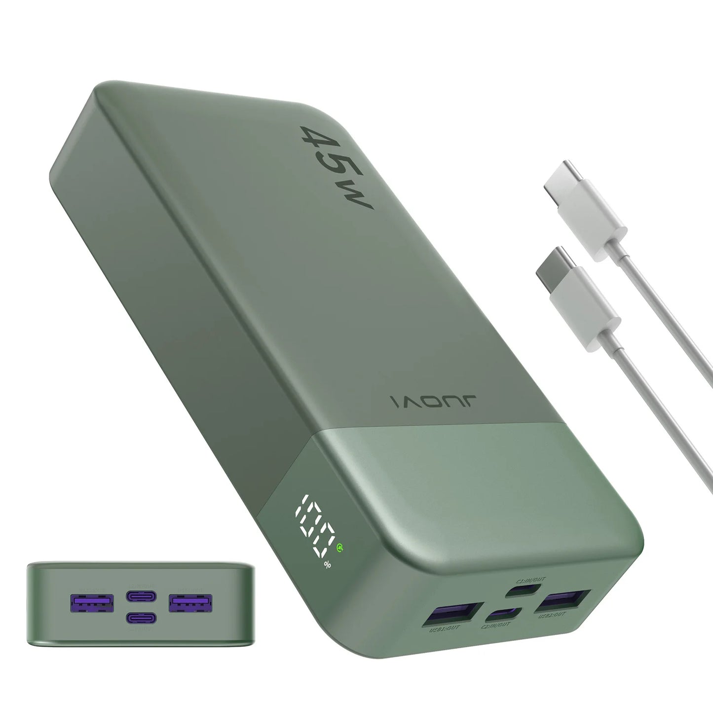 JUOVI 20000mAh 45W Fast Charging Power Bank With LED Display