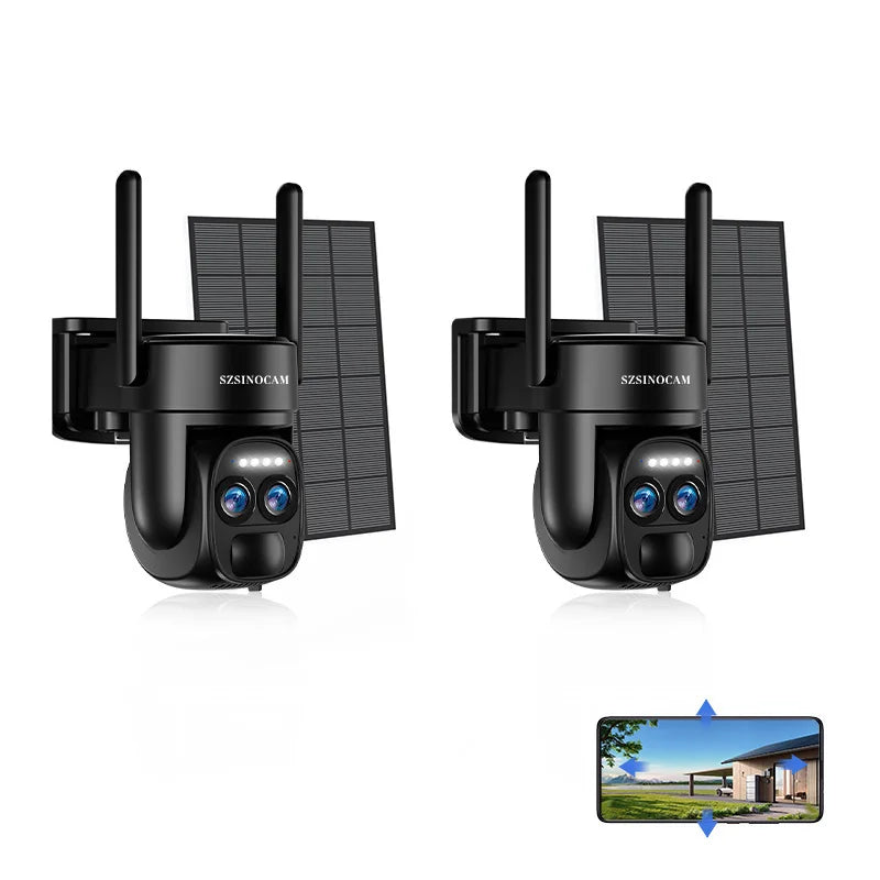 SZSINOCAM Solar WiFi PTZ Outdoor IP Camera Two Pack