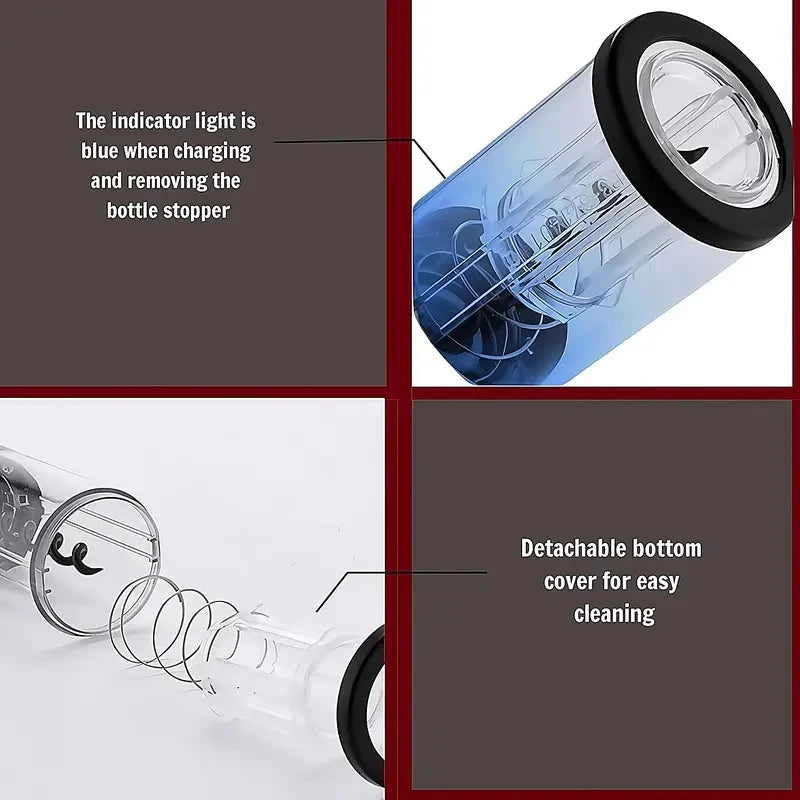 Rechargeable Electric Wine Opener Automatic Corkscrew With Foil Cutter