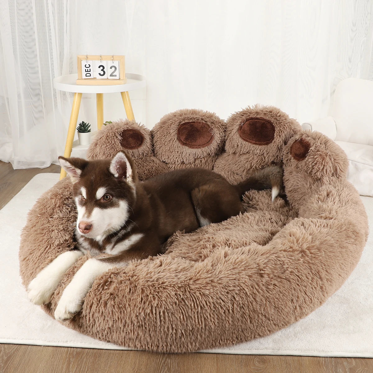 BeiYu Pet Fluffy Winter Dog Comfort Bed Sofa Kennel
