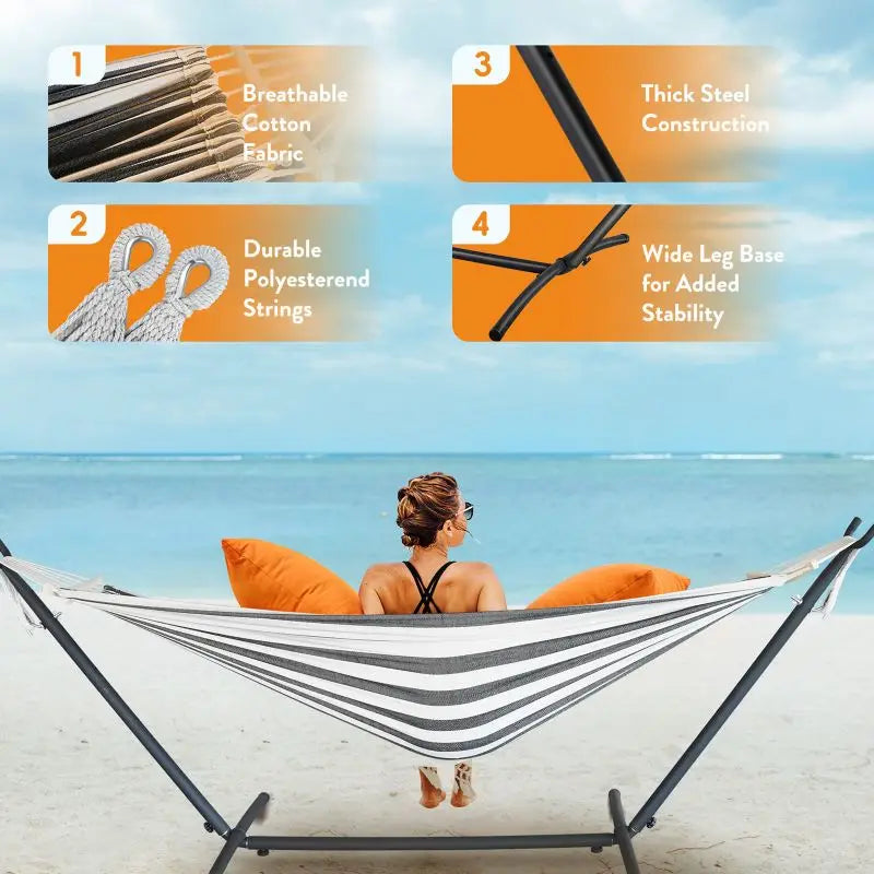 Gyroor Adjustable Stand Hammock 600lb Capacity Outdoor
