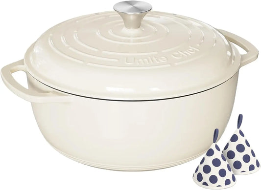 Enameled Cast Iron Dutch Oven For Braising And Oven Safe