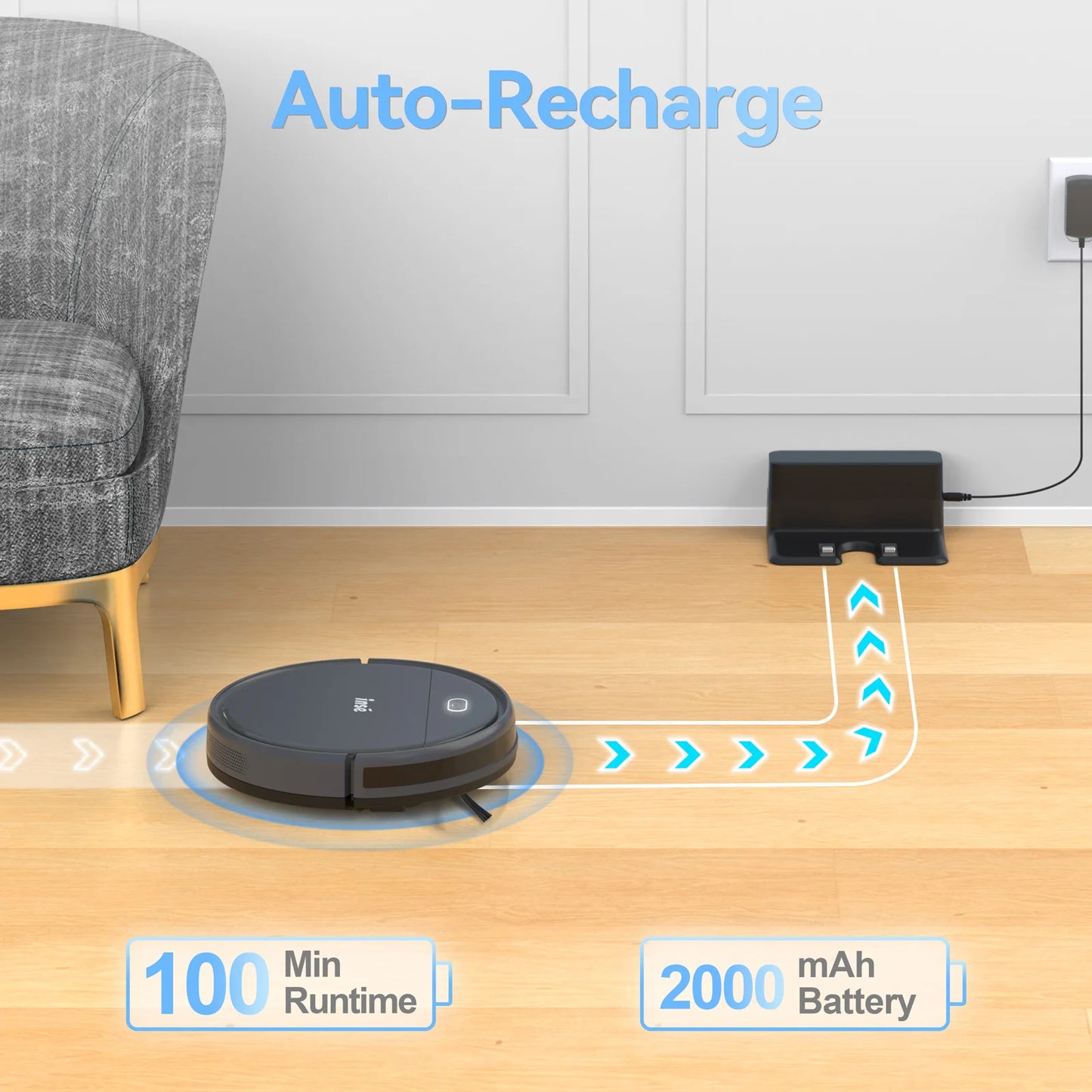 INSE Robot Vacuum Cleaner 3-in-1 Auto Charge With 4000Pa Suction