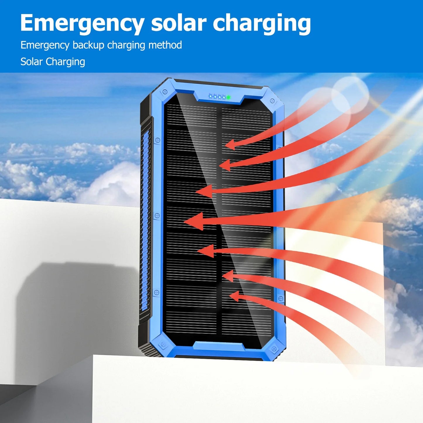 Solar Power Bank 36800mAh Portable Solar Charger With USB Output