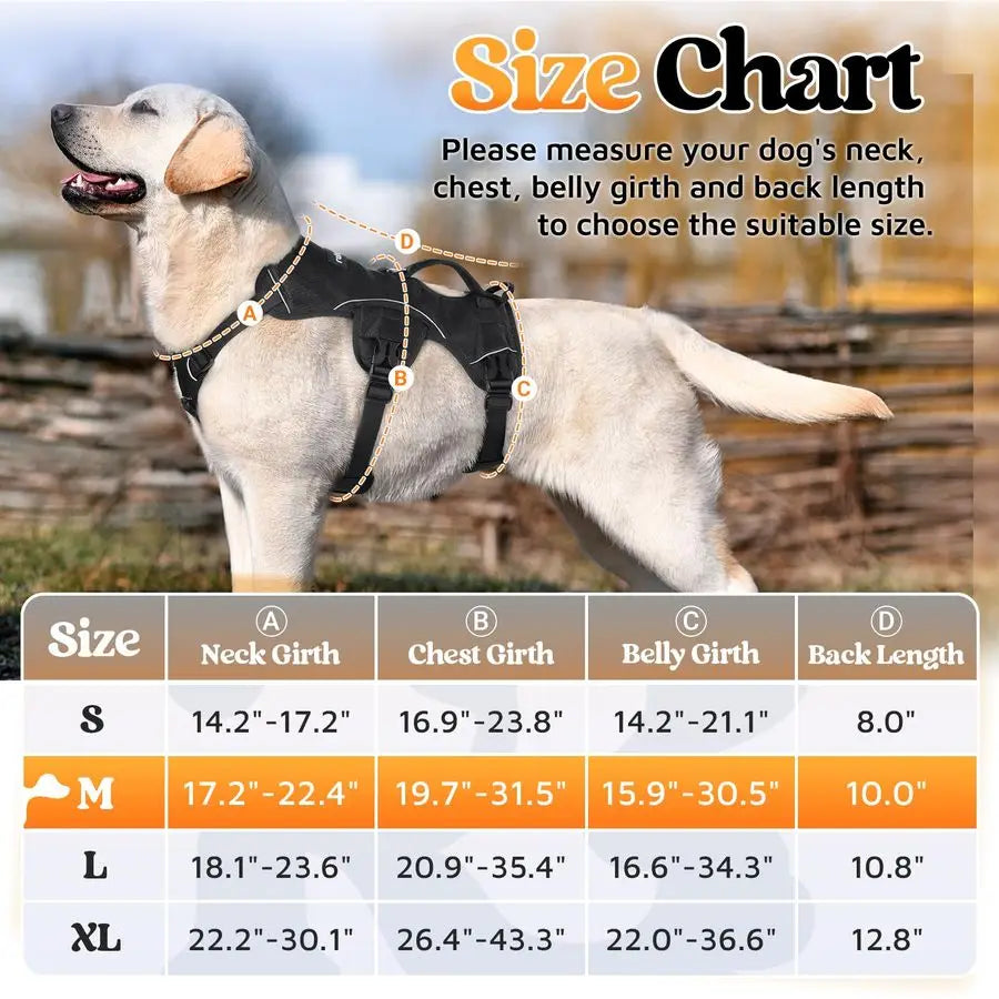 Escape Proof Dog Harness With Reflective Straps And Lift Handle