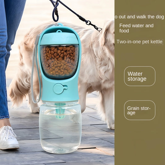 Portable Pet Water Bottle With Storage For Dogs And Cats