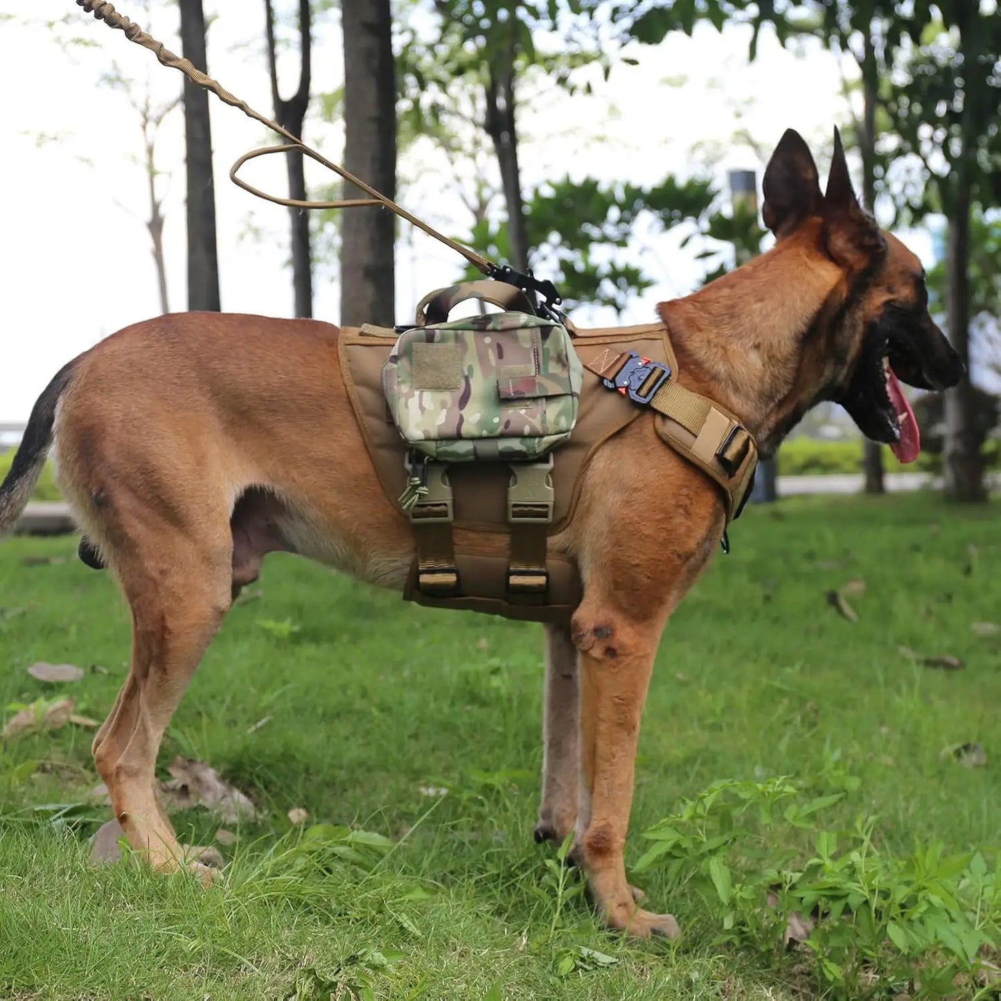 Tactical Dog Harness With 6X Buckle MOLLE Vest Handle