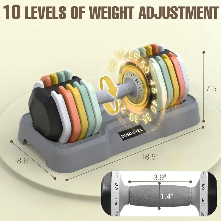 55 Lbs Adjustable Dumbbell Set For Home Gym Fitness Training