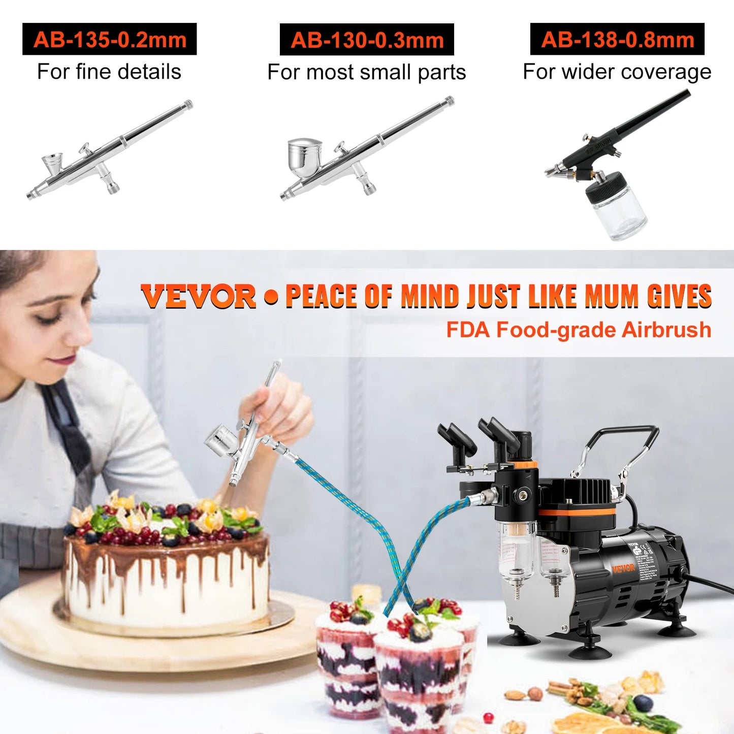SucceBuy Dual Action Airbrush Kit 120W Electric Spray Gun