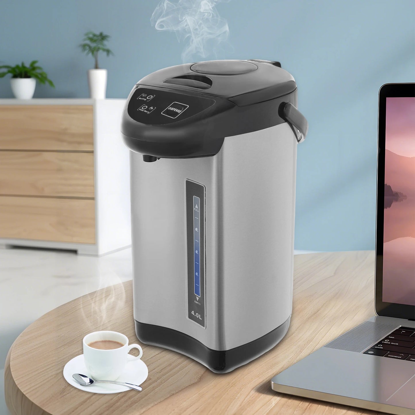Electric Kettle 110V 750W Stainless Steel Water Boiler Auto Shutoff Keep Warm
