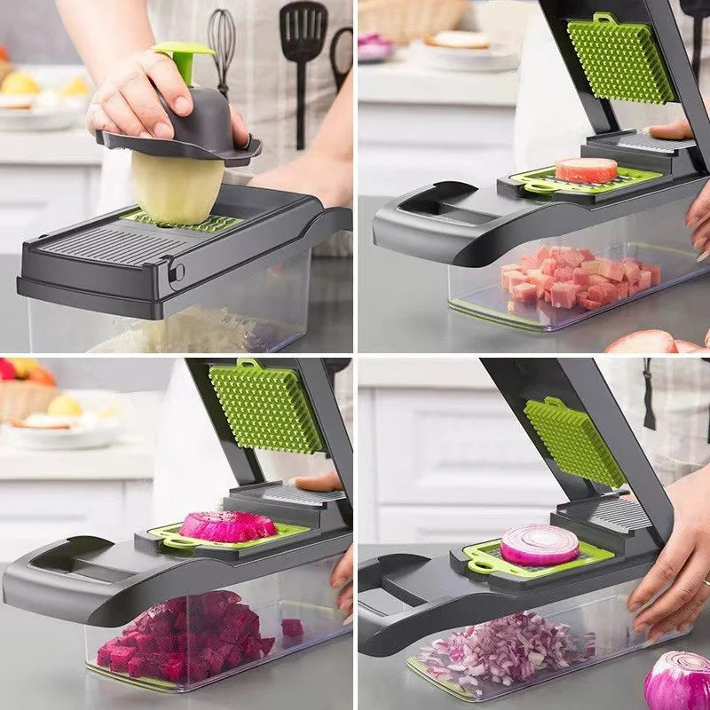Mandoline Slicer Plus Adjustable Vegetable Cutter With Detachable Blades